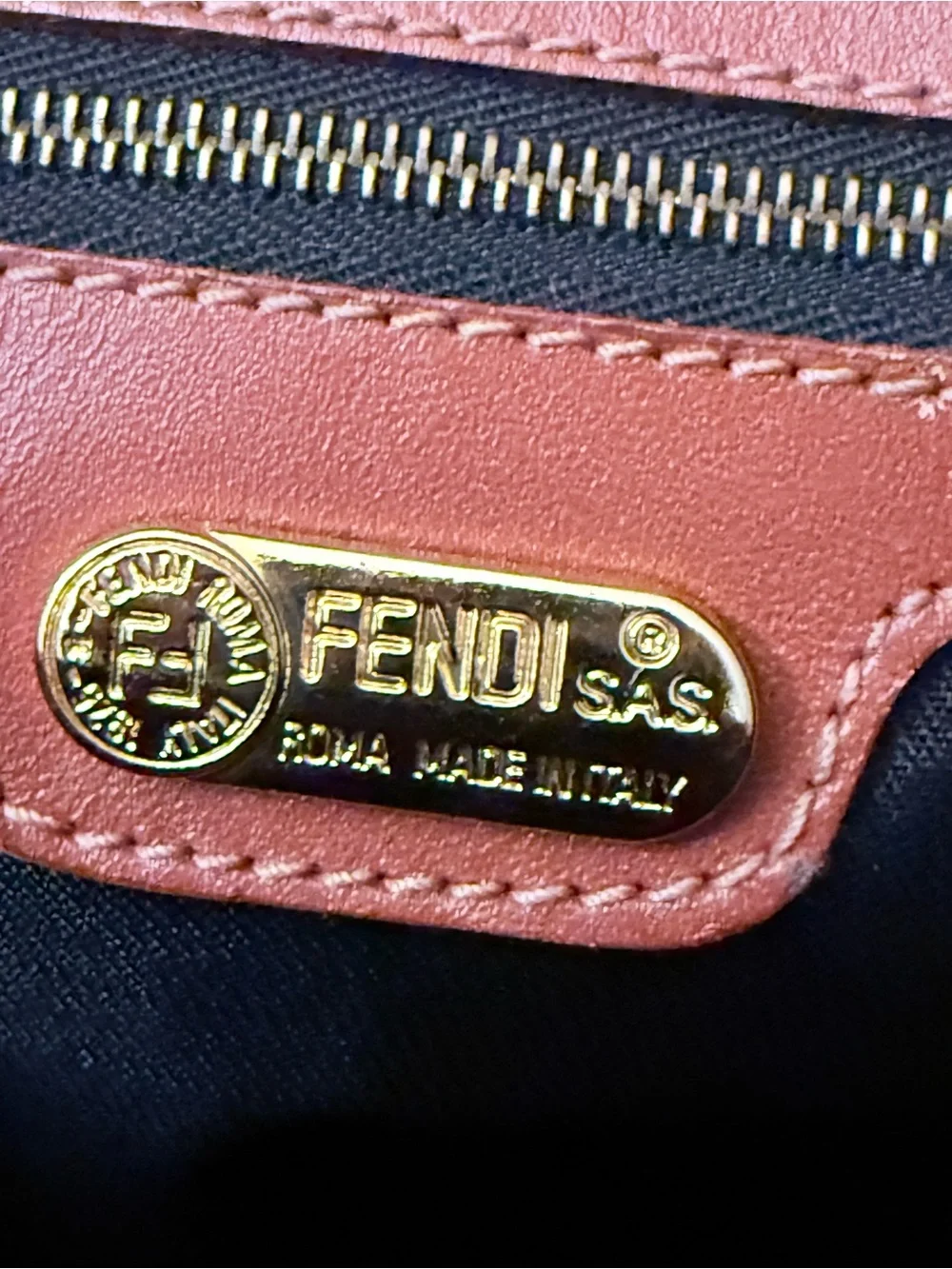 Stunning Vtg Fendi Pequin Striped Boston Bag